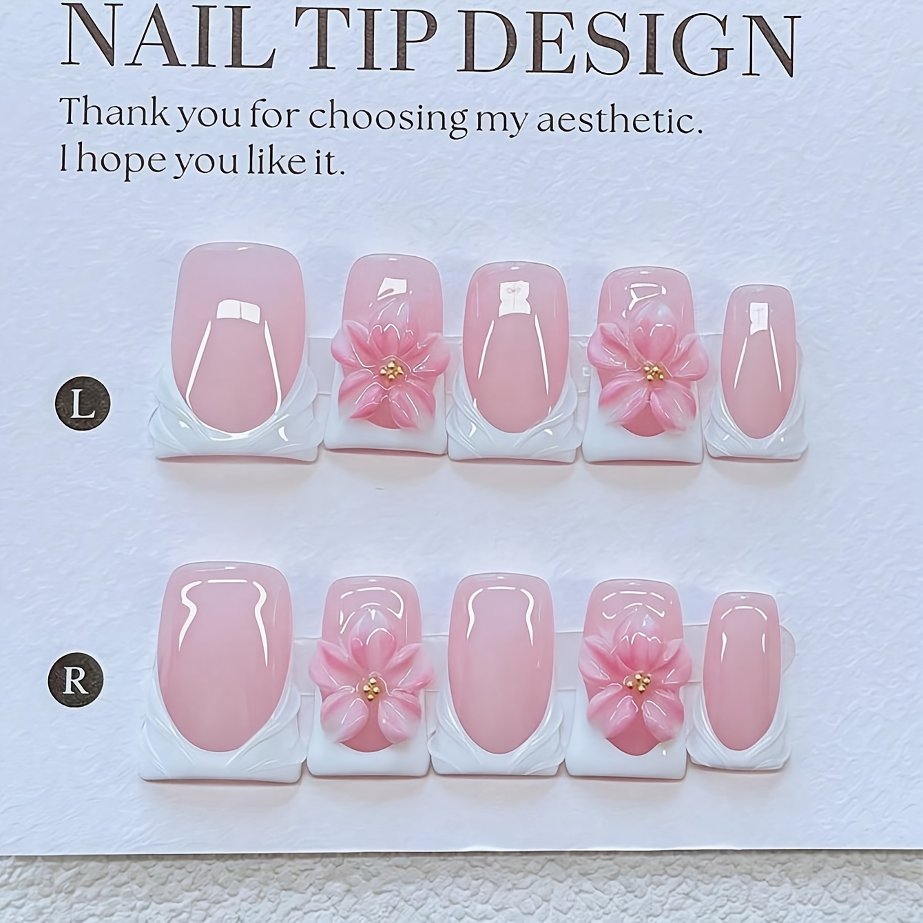 10pcs Y2k Style Duckbill Nail Art Stickers Set, Handmade French Manicure, Design, Perfect For Women &
