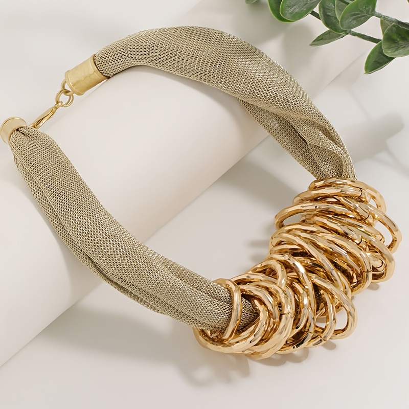 TEMU Collar geométrico elegante y con estilo, simple pero , adecuado para banquetes y fiestas