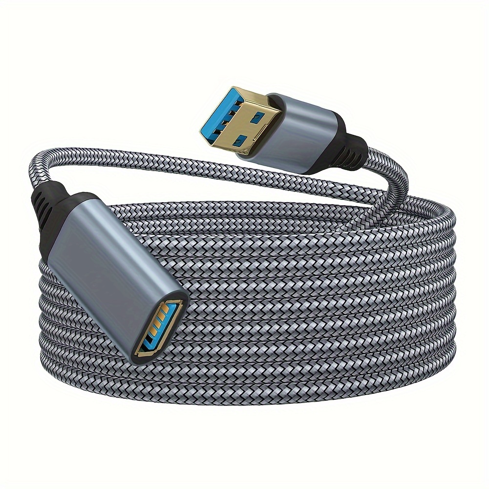 High-Speed 5Gbps USB 3.0 Extension Cable, Nylon Braided Type-A Male to Female, Compatible with Oculus, PS VR, Printer, Scanner, Keyboard, Mouse, Card Reader, Camera, Hard Drive 16 High-Speed 5Gbps USB 3.0 Extension Cable, Nylon Braided Type-A Male to Female, Compatible with Oculus, PS VR, Printer, Scanner, Keyboard, Mouse, Card Reader, Camera, Hard Drive