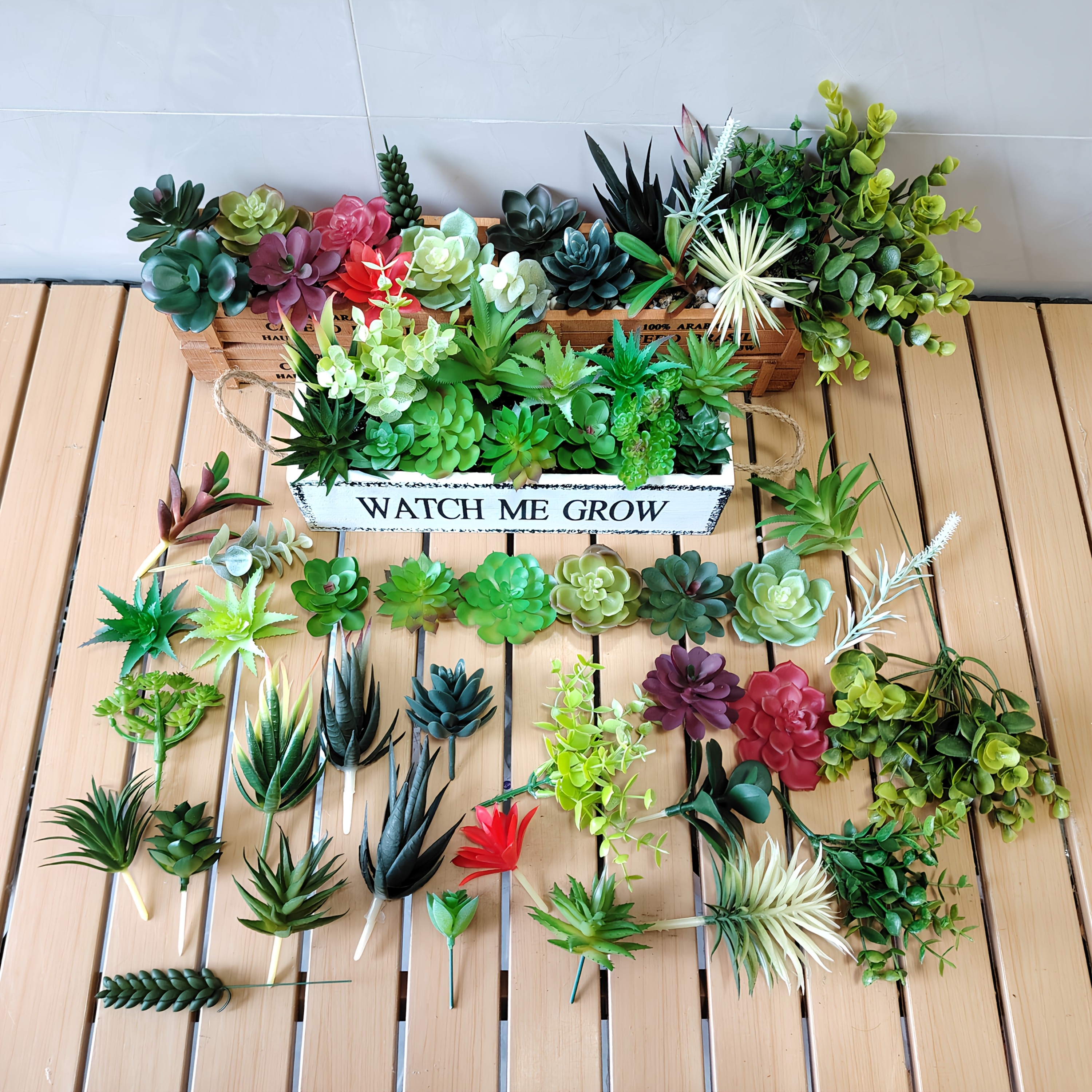 18pcs artificial succulent plants set mini faux potted