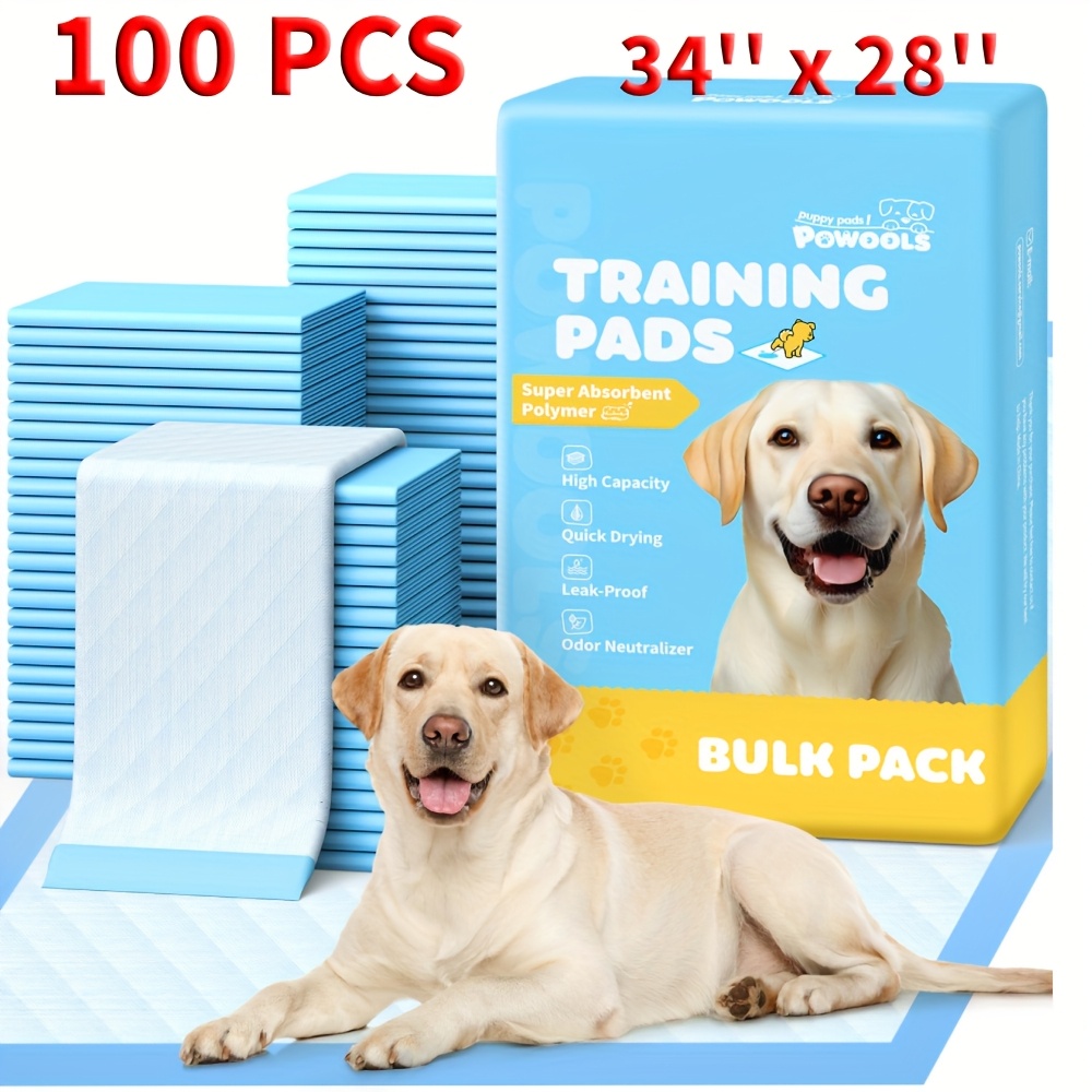 TEMU 34" X 28"/22" X 22" 6-layer Super Absorbent Dog Pee Pads, Leak-proof, , Disposable For Potty Training, Accidents For Dogs, Puppies, Cats,