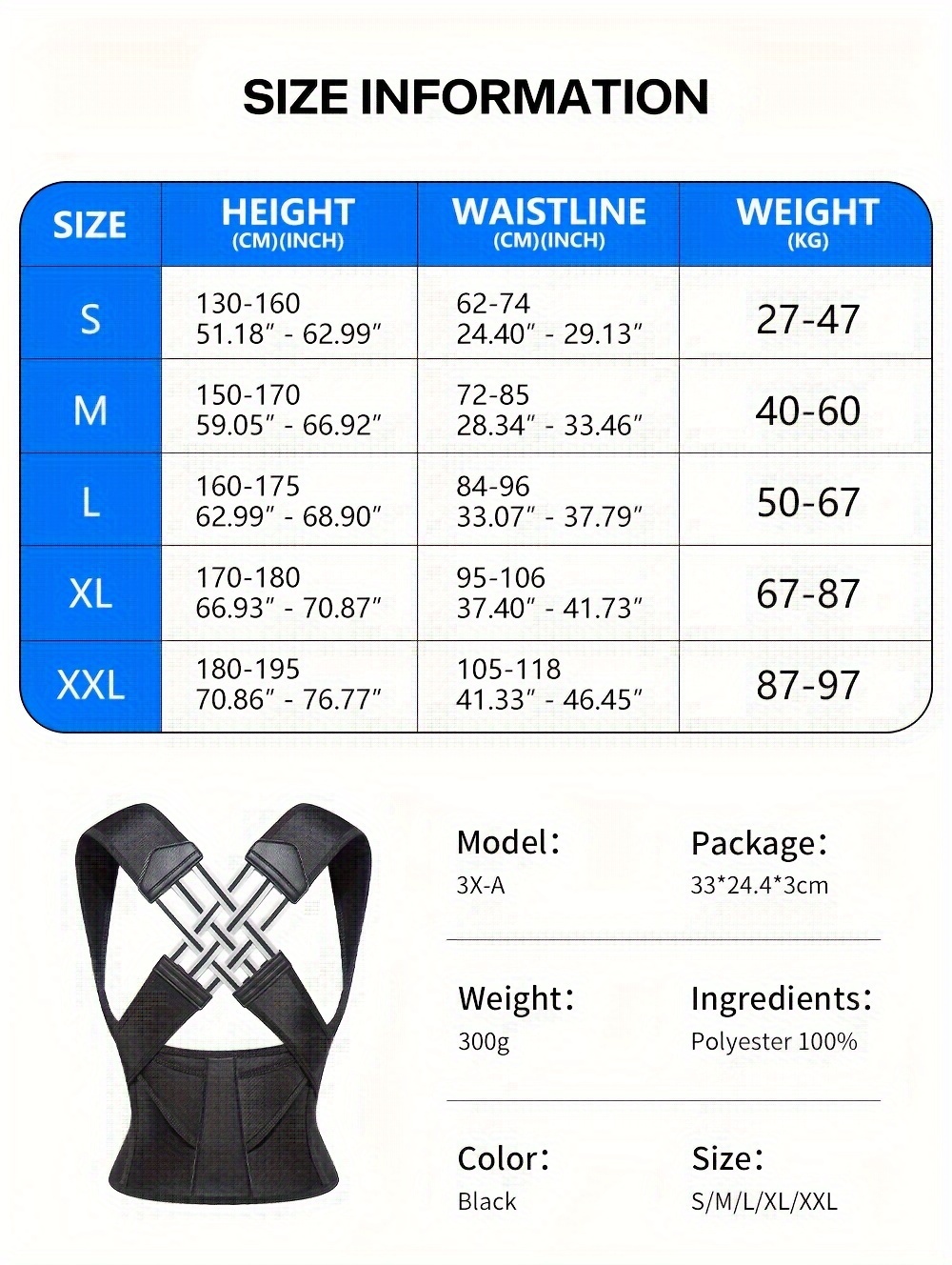 Adjustable Back Support Belt for Improved Posture Alignment