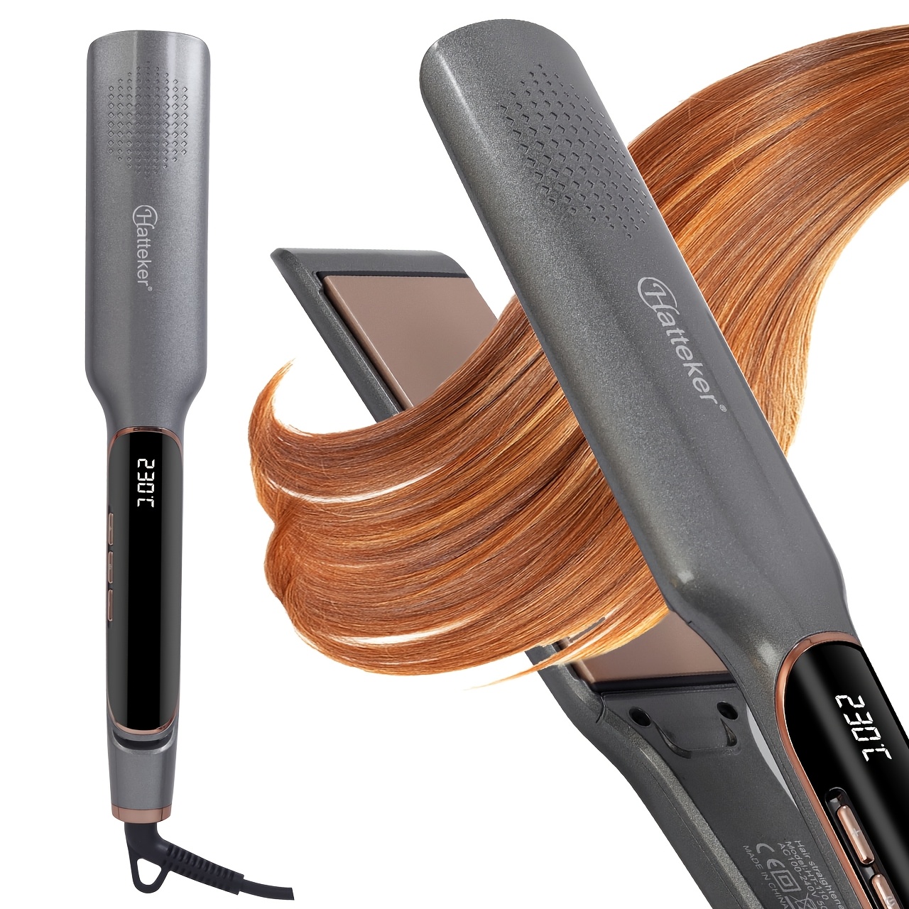 Home Portable Hair Straightener, Hair Salon Curling And Straightening Hair Splint, Lcd Display Temperature Control Hair Iron