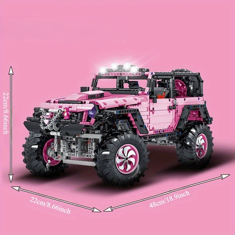 2471pcs 1 8 pink car building block model toys abs   home decoration   for christmas halloween thanksgiving gifts 14 building blocks