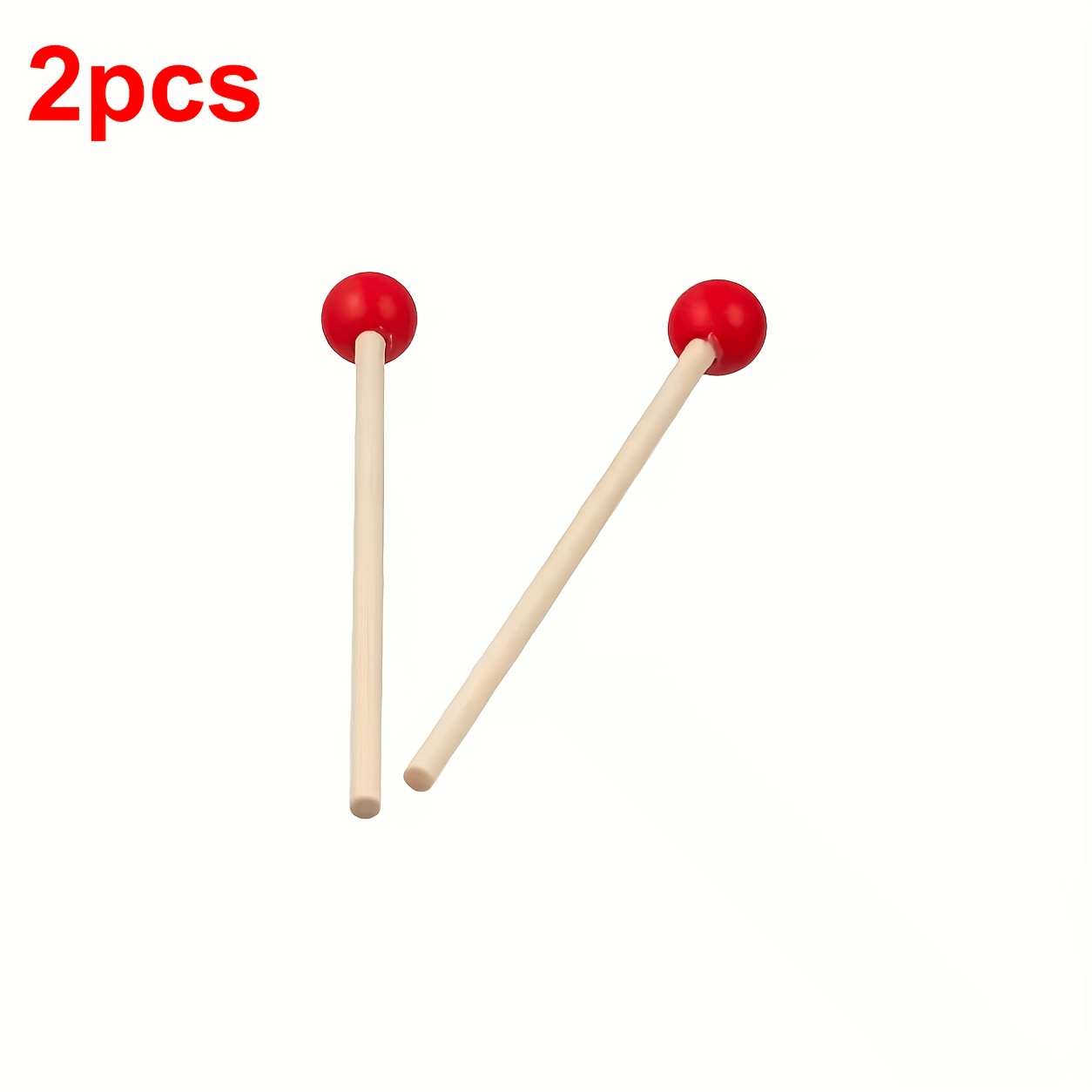 TEMU Baguette de batterie rouge en bois | Maillet de percussion universel, adapté pour xylophone/tambour à main/carillon/piano à percussion