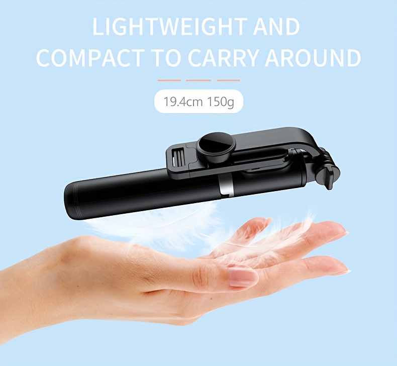 40 Inch Retractable Selfie Stick Professional Floor Tripod for Live Streaming, with Wireless Remote, 360° Rotation, Stable Anti-shake Design. Ideal for Travel Vlogs & Outdoor Live Streaming. Compatible with iPhone/Android Smartphones