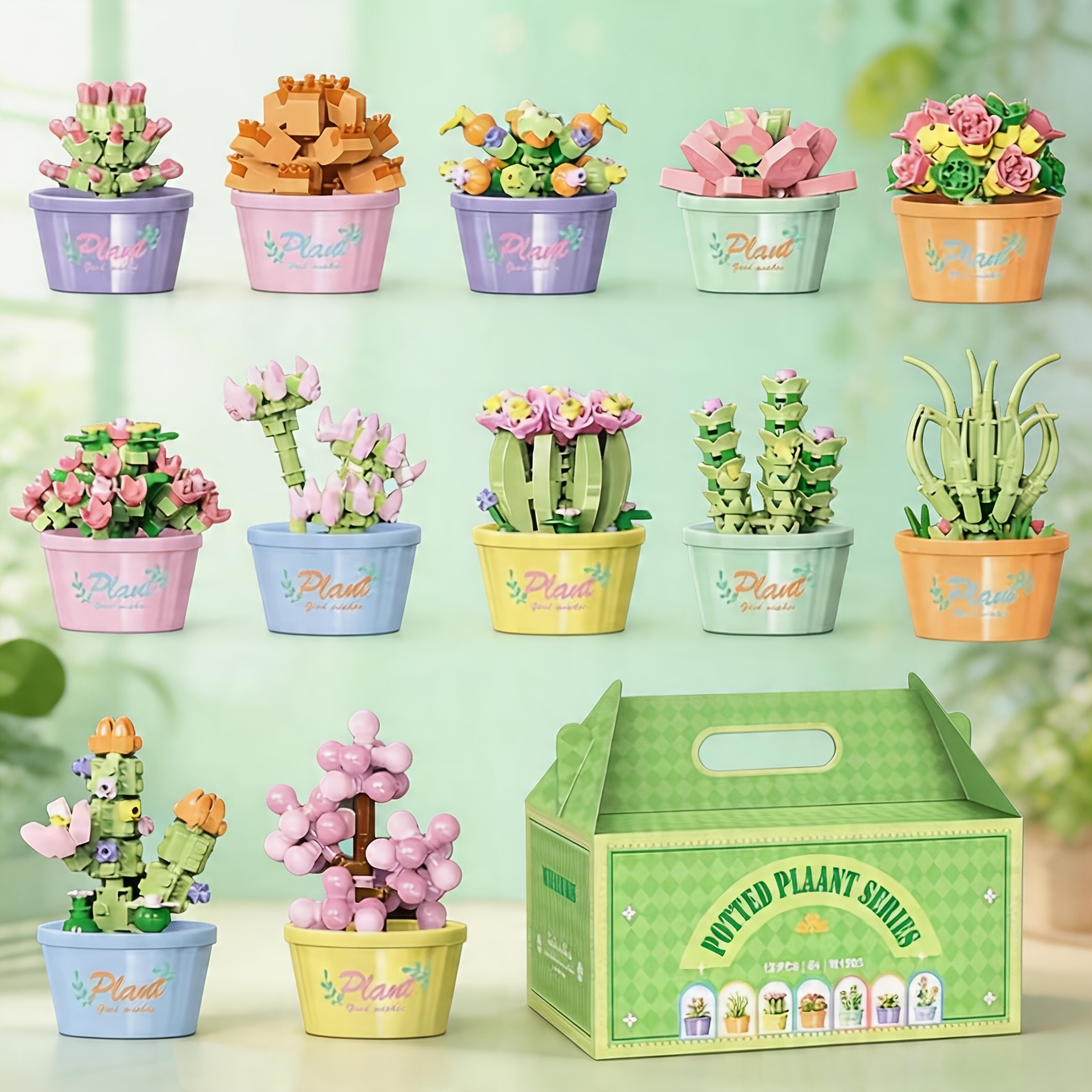 succulent building blocks sold on Temu United States