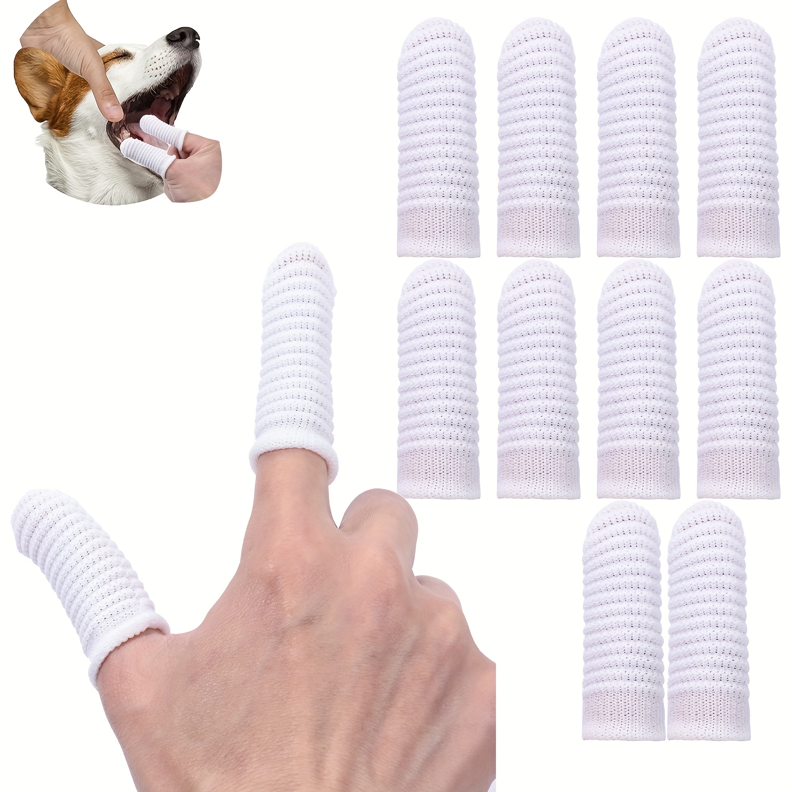 

10pcs Soft Bristle Finger Toothbrushes - Comfortable, Washable Pet Tools