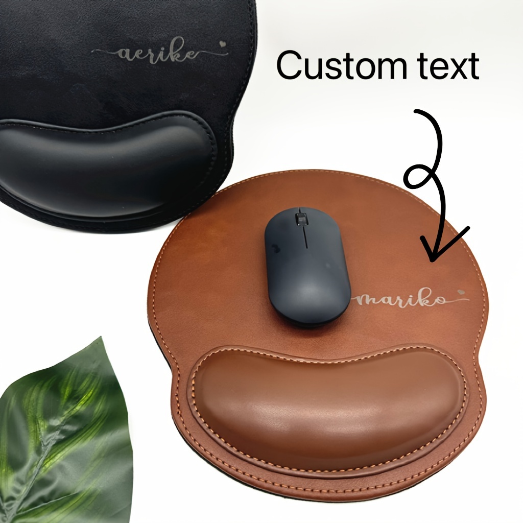 

1 Customizable Leather Mouse Pad With Personalized Text - Ideal For Office, Gaming, And Computer Work | Perfect Anniversary, Valentine's, Christmas, Thanksgiving Gift