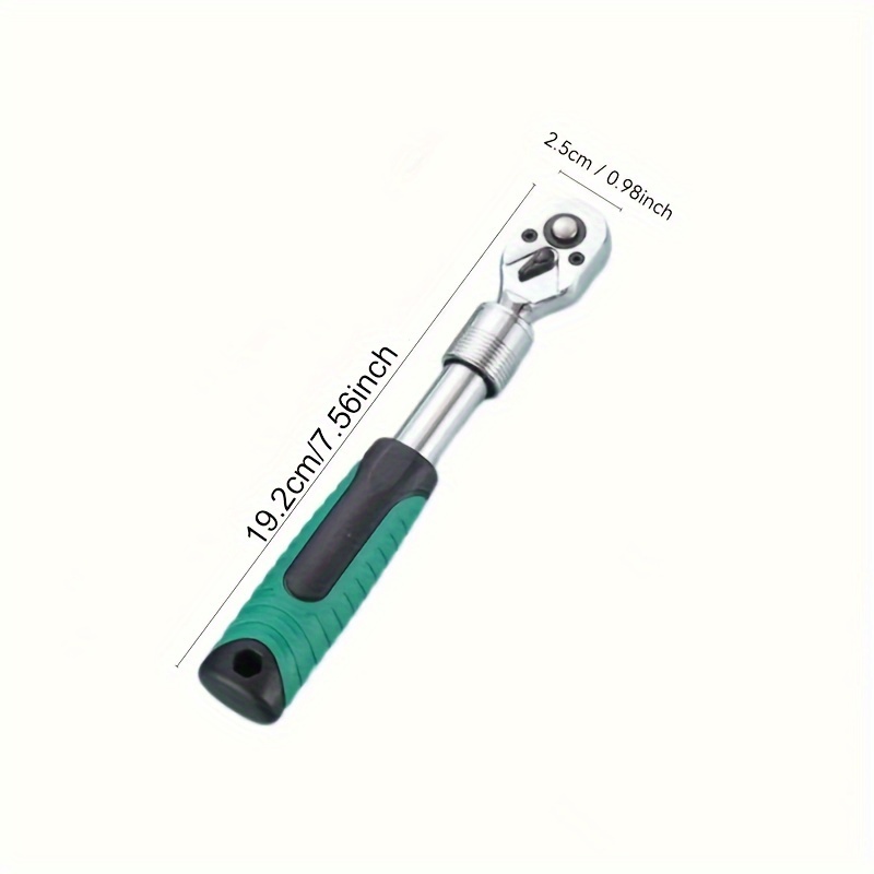 TEMU 1/4 Inch Socket Set Extendable Handle Wrench 72-tooth - Reversible