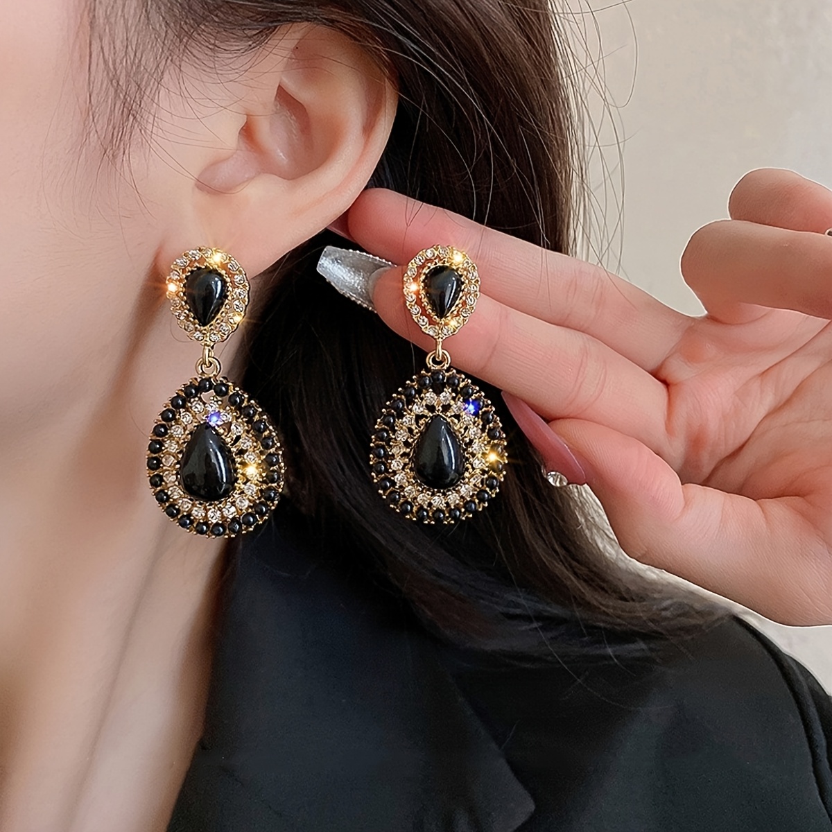 TEMU 1 Pair Of Fashionable Long Style Temperament Earrings Suitable For Women'