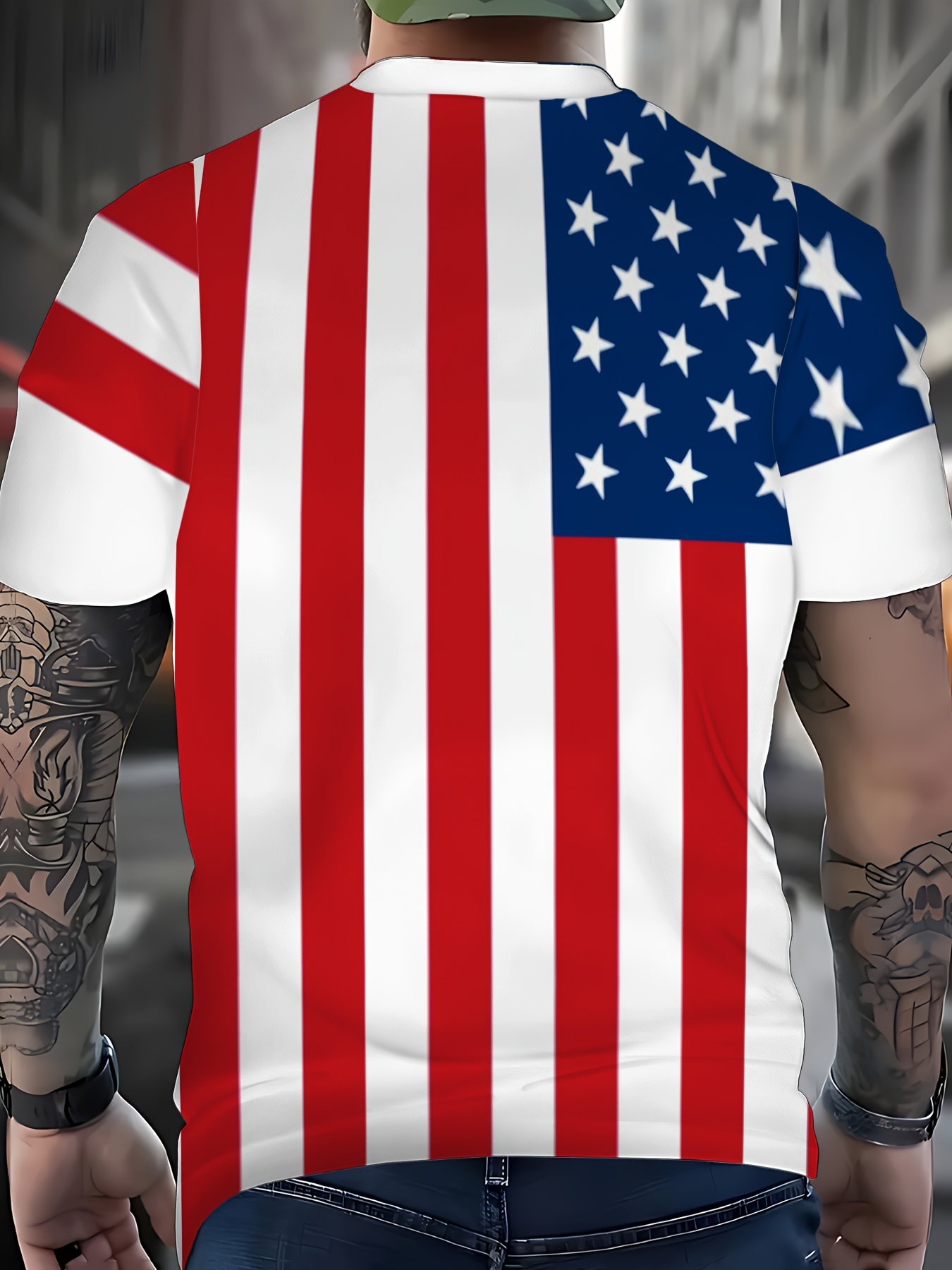men's vintage style american flag novelty t shirt patriotic Temu