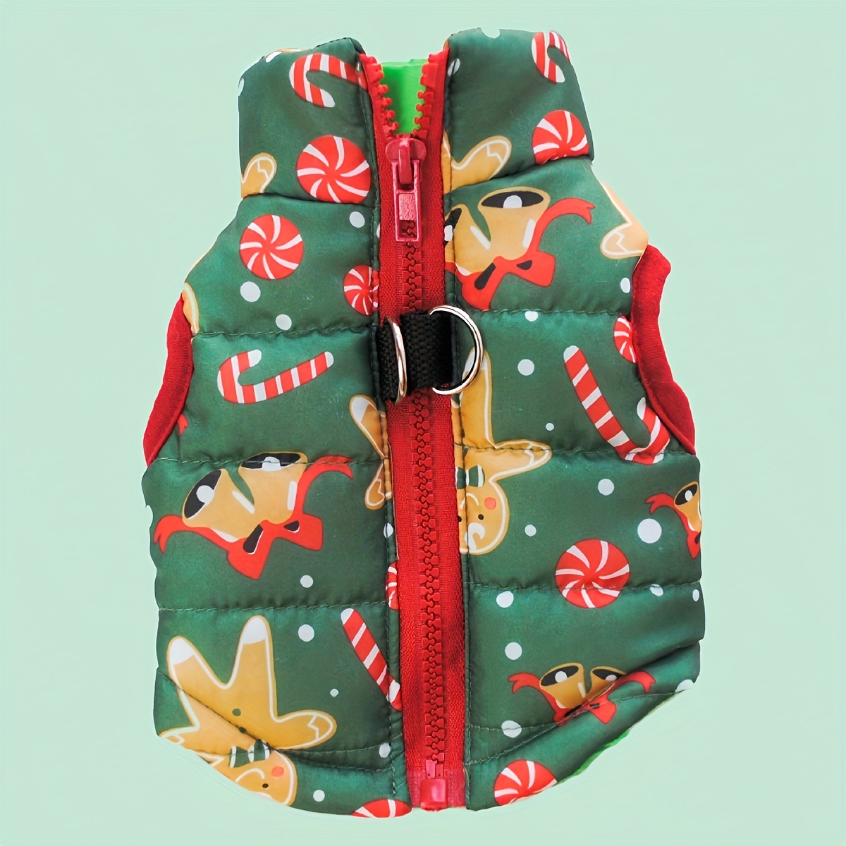 TEMU 1pc Winter Pet Puppy Coat, Harness Pet Outerwear, Christmas Style Festive Outfit
