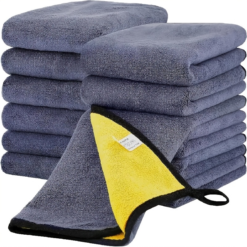 1/5-Pack Microfiber Car Cleaning Towel - High Absorbency Non-Shedding Drying Cloth - Thickened & Absorbent, No-Residue High Quality Microfiber for Car Detailing, Wax Polishing, Multi-Use Car Maintenance Accessory (30x30cm/30x60cm), Sleek Appearance, High Absorbency Fabric