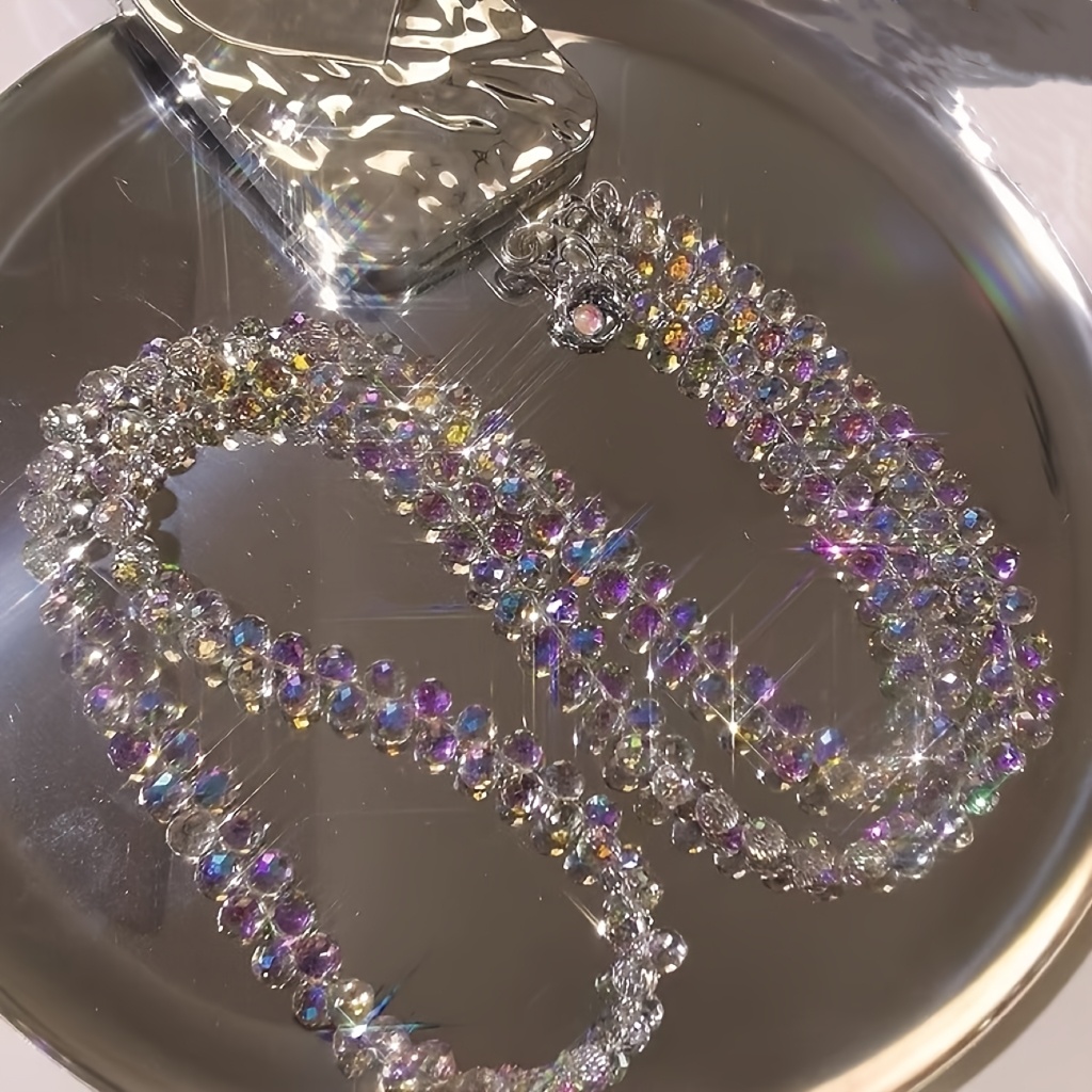 

Pendentif en cristal transparent en chaîne de téléphone avec une longueur de 120 cm/47,2 pouces - pour une