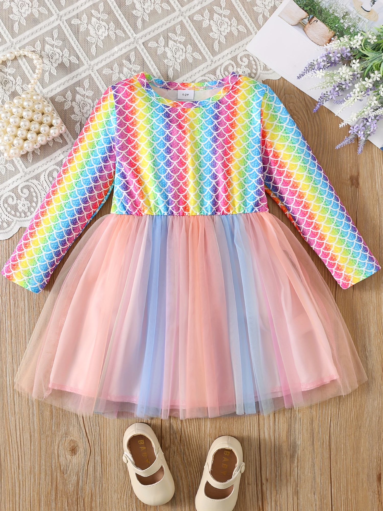 Tutu Regenboog Jurk Pastelkleurige Regenboog Prinses Tutu-jurk