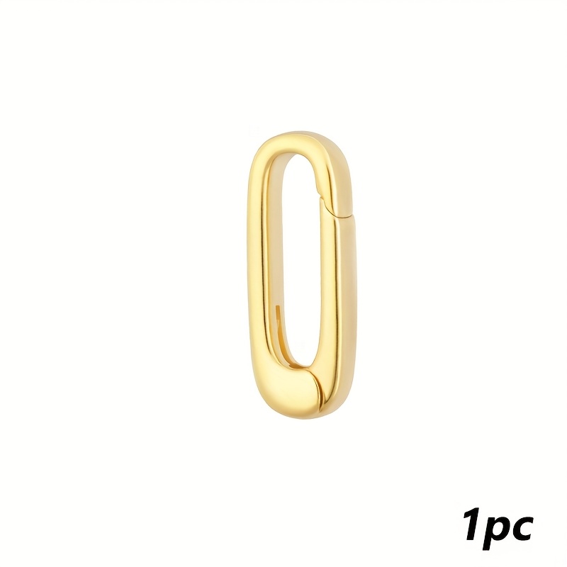 Image of Oval Necklace Connectors, Brass Wedding Necklace Pendant Clasps For Jewelry Making, Spring Clasps Carabiners For Bracelet Keychain Making