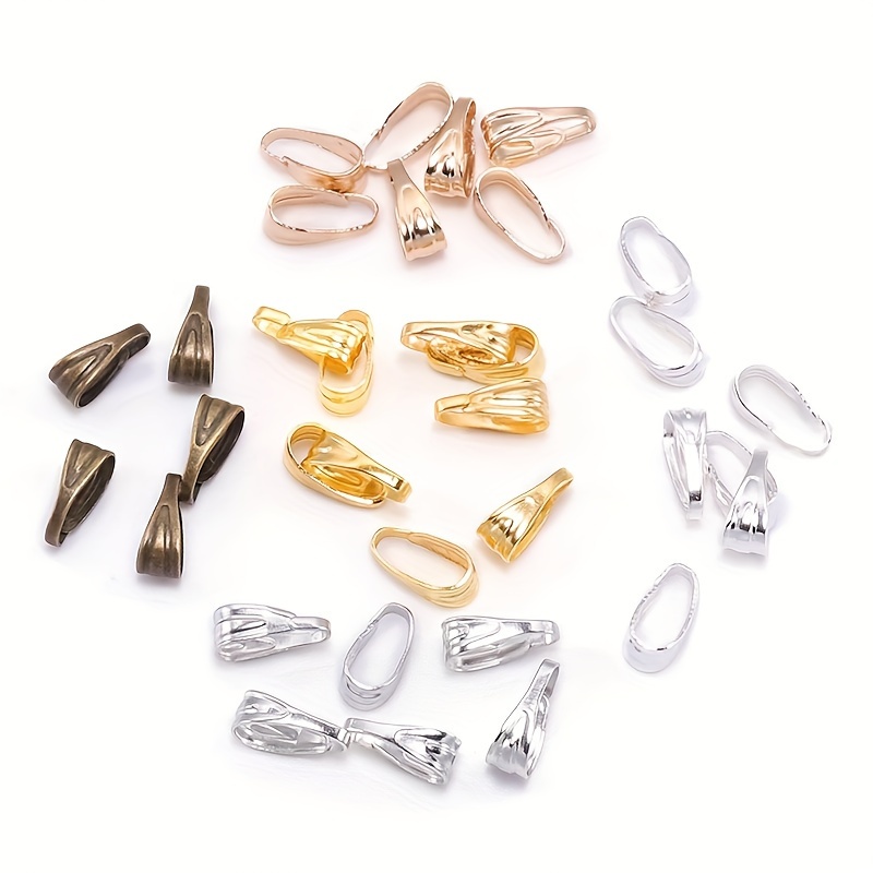 E-shop 100 Stk./Packung 7 8mm Anhänger Verschluss Goldene Clips Verbinder für Schmuckherstellung Entdeckung Halskette Zusatz Zubehör