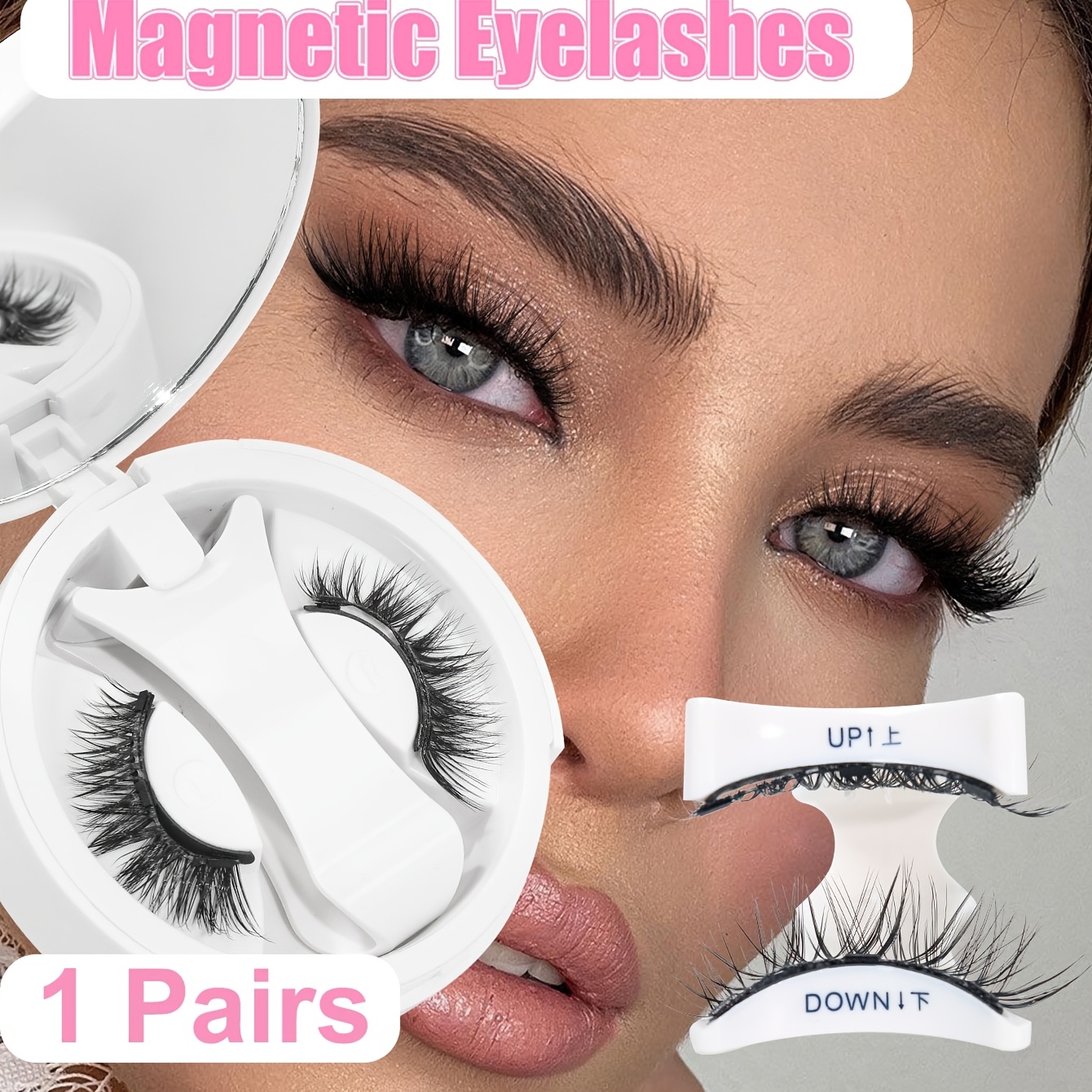 magnetic false eyelashes for lengthening the outer corner 1 pair with professional clip reusable cat eye dense natural long length eyelashes 5 12mm lightweight makeup tool Product details 1
