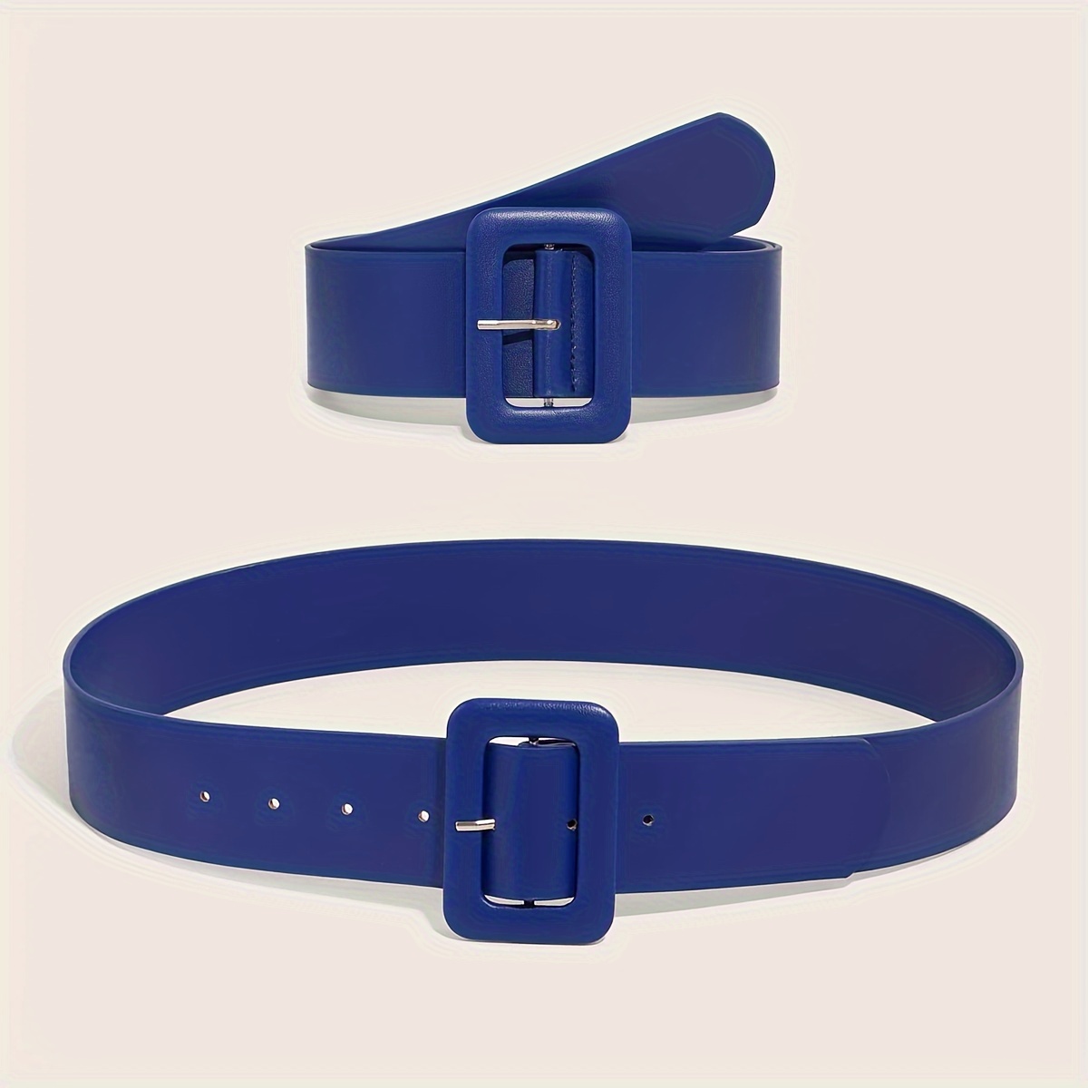 blue womens belt student wide belt cute fashionable - Temu