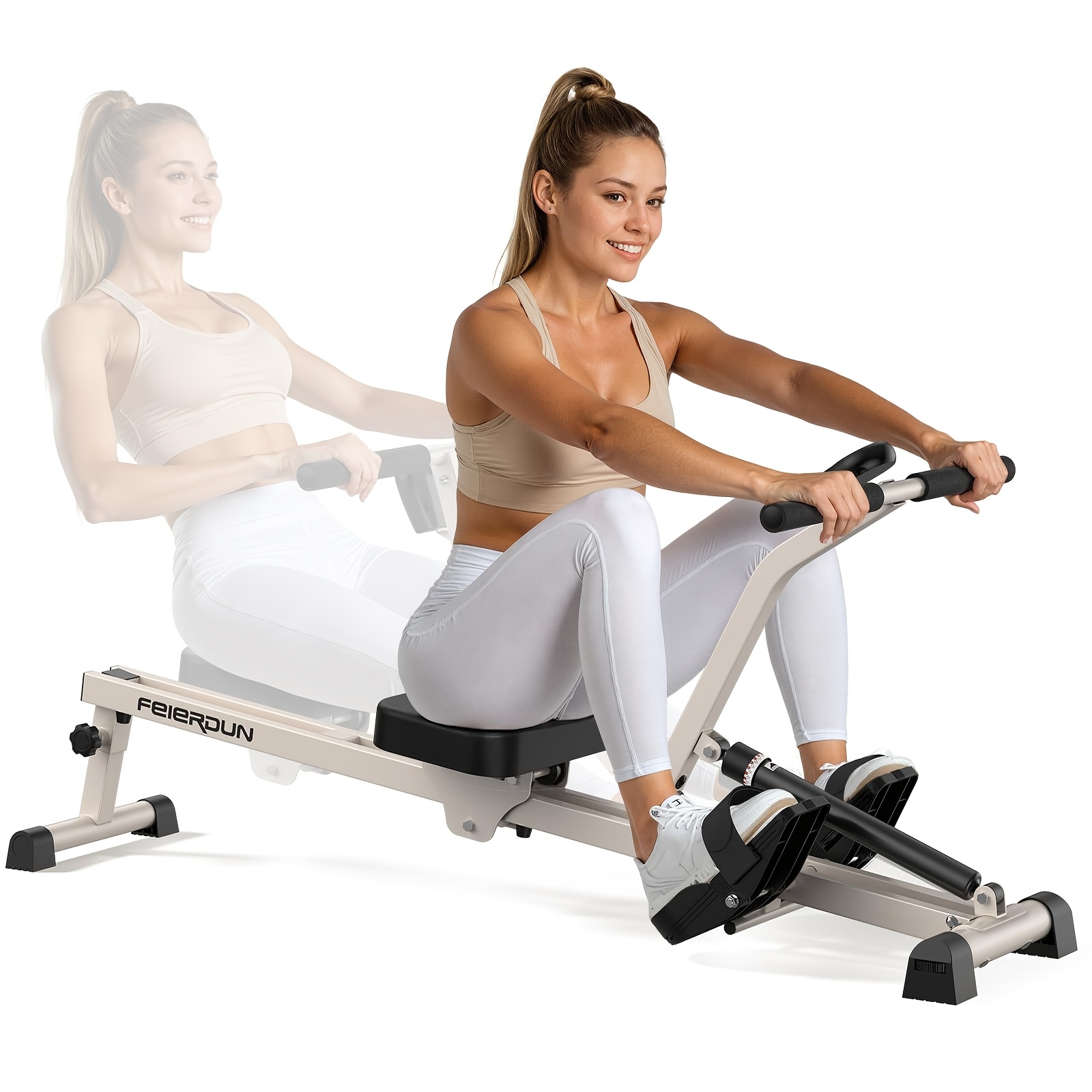 rowing machine weight capacity foldable rower home use dual Temu