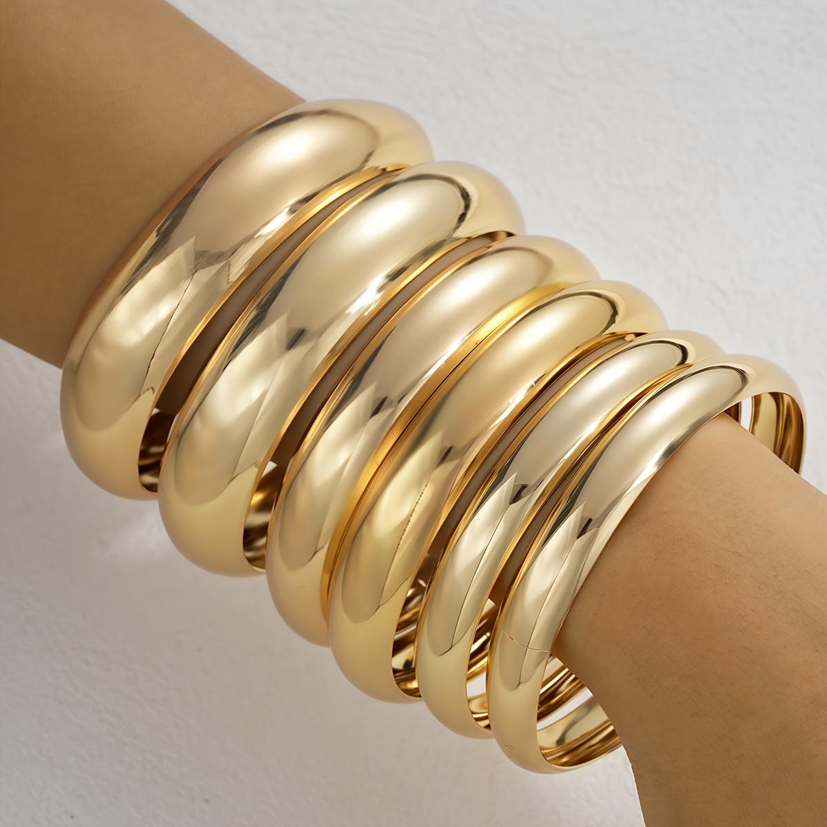 6pcs Retro Punk-Style Stacked Band Bracelet Set for Women