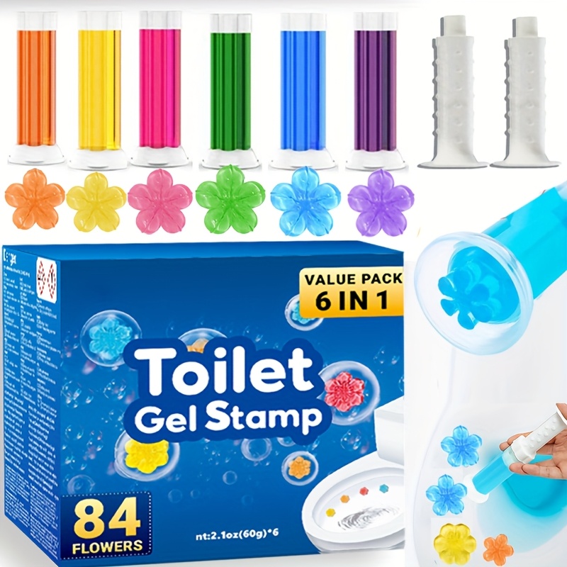 [Soluție de curățat toaleta] 6 buc/8 buc Ștampile gel pentru curățarea toaletei, Îndepărtare de calcar și pete, Odorizant de baie, Cadou pentru mamă