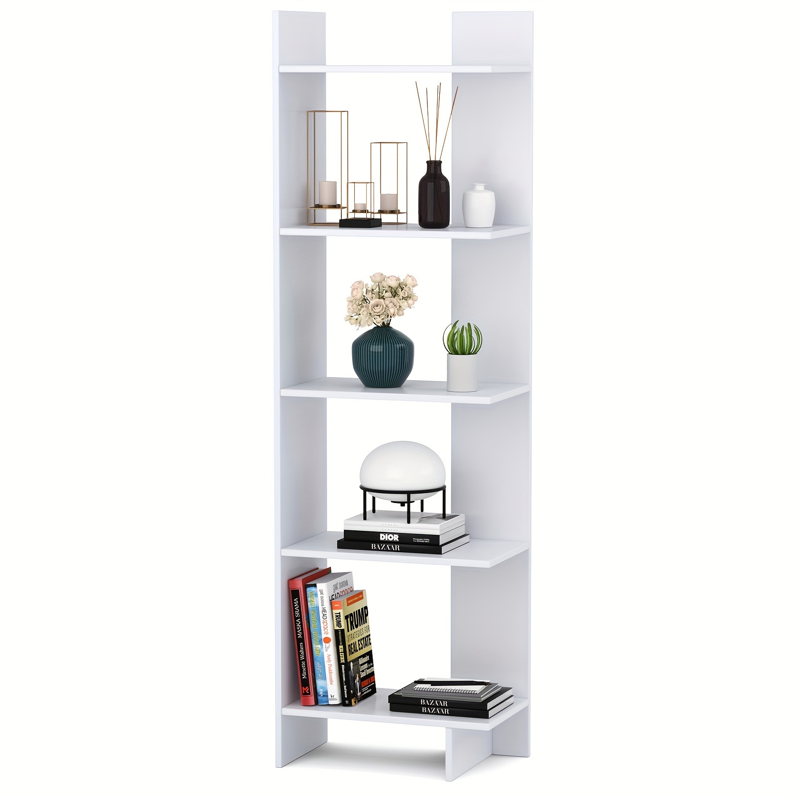 

1pc 5-tier Bookcase Storage Open Shelves Display Unit Room Divider Office Organizer Shelf For Home Office