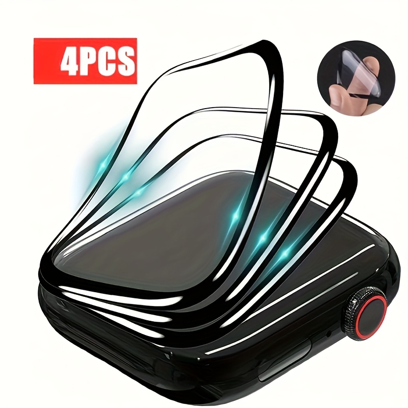 4pcs Full Coverage Screen Protector Film Compatible With Watch 3/4/5/6/7/8, Suitable For Ultra 49mm 45mm 41mm 44mm 40mm 42mm 38mm Watch "does Not Screen Protector Installation Tools"