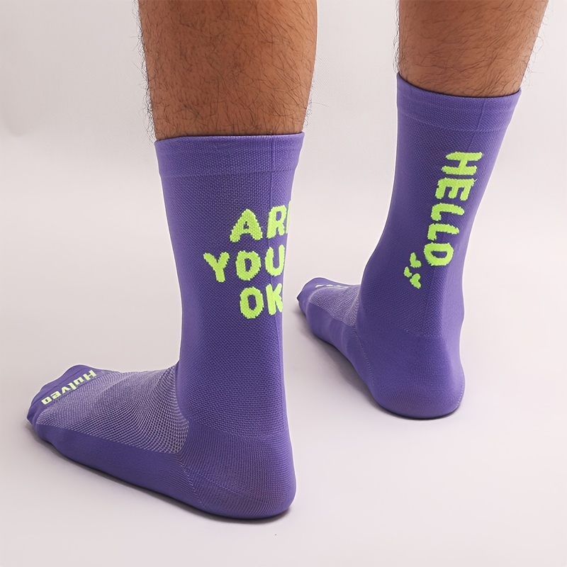 E-shop Schnelltrocknende Atmungsaktive Fahrradsocken - Leichte Sportsocken für Radfahren, - Mittellang für Schuhkompatibilität & Outdoor-Sportleistung