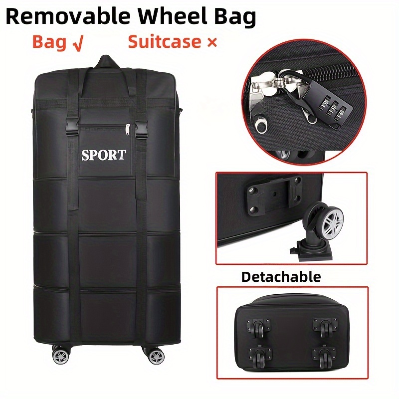 

Black Oxford Cloth Luggage With Detachable Wheels, Lock, Adjustable Straps – Travel And Adventure