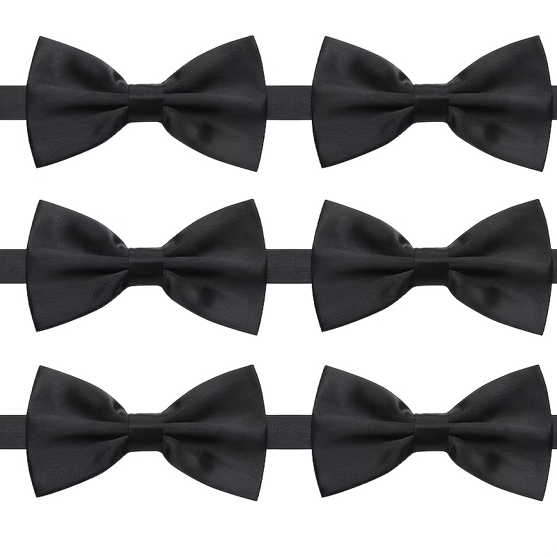 TEMU Men's 6pcs Black/red/yellow Bow Ties Adjustable Bowtie Formal Event Dress Bow Ties Perfect Gift Additions For