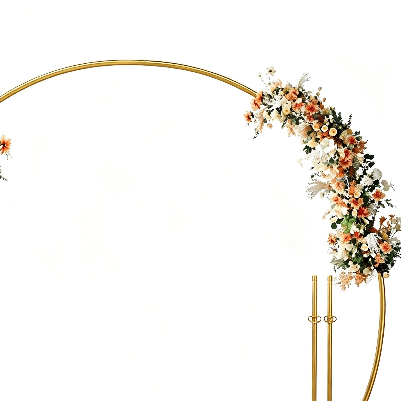 TEMU Cadre d' de mariage ronde et dorée - Support de toile de fond polyvalent pour célébrations : , fiançailles, anniversaires, Saint-Valentin et