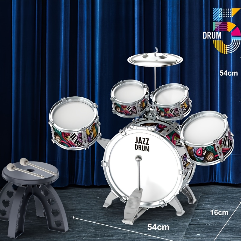 Kids Drum Set for Toddlers with 5pcs High Drums, Mini Jazz Drumset Kit  Musical Instruments Toy for Age 11 12 Year Old Boys Girls Baby