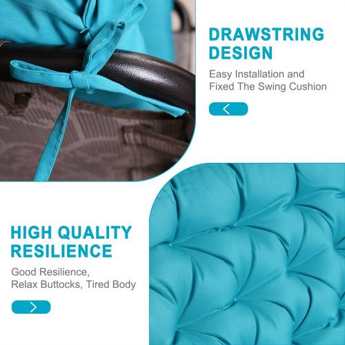 porch swing cushion with backrest waterproof bench cushion for outdoor furniture 2 3 seater replacement thickened swing cushion with ties patio outdoor backyard and garden anti fading waterproof healthy and