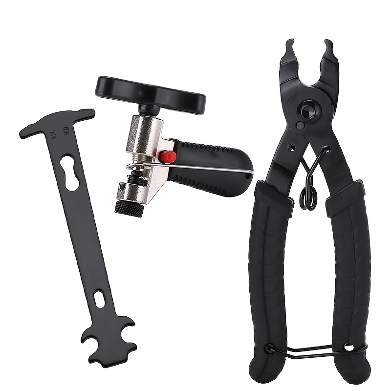 TEMU 自転車チェーン修理工具セット、自転車リンクプライヤー、チェーン工具、チェーンチェッカー チェーン摩耗インジケーター工具 オープナー クローザー リムーバープライヤー工具 チェーン 自転車工具セット