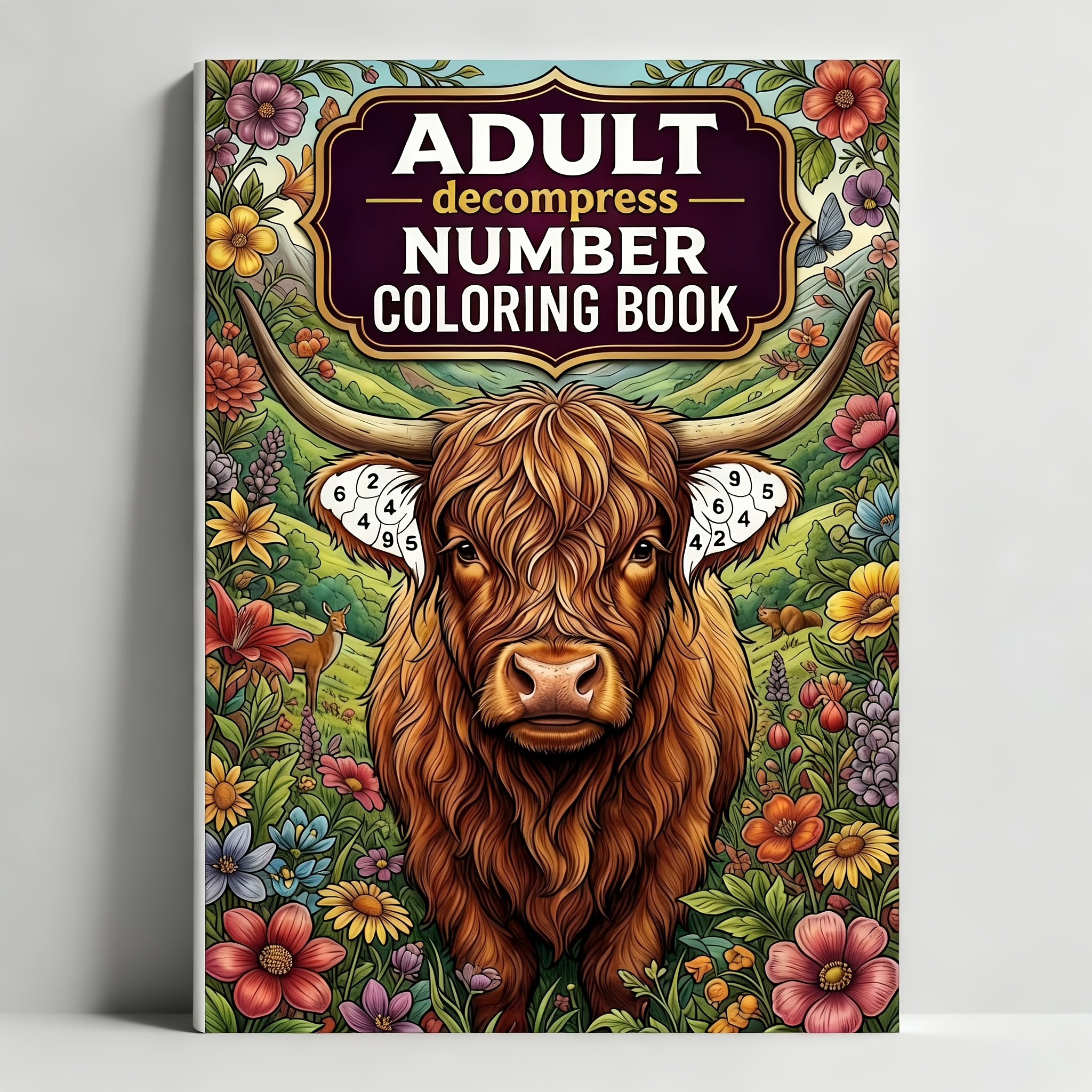 TEMU 1pc 40-page Adult Creative Book, Stress Relief Number Painting Book, Fun Pages, Ideal Gifts For Art Enthusiasts, Easter, Birthday And Mother's