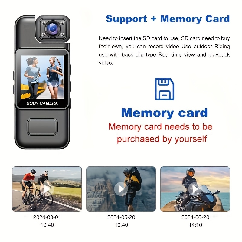1080p hd wearable sports camera 1000mah rechargeable battery night   180 rotatable lens loop recording usb charging compatible with tablet abs material for outdoor activities ideal christmas gift details 6
