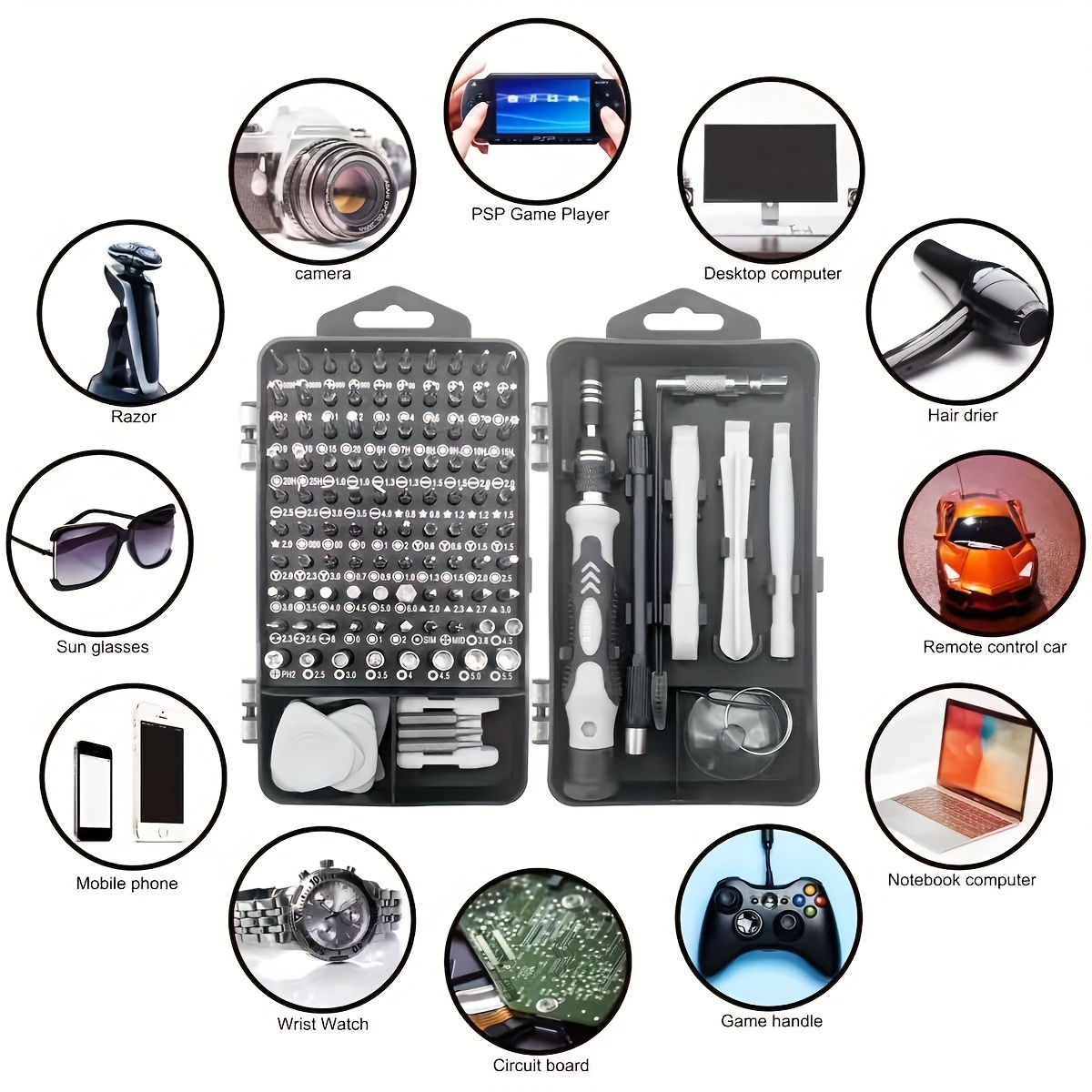 precision screwdriver tool set 115 in 1 tool set convenient repair tool for computer mobile phone watch camera notebook the screwdriver head   of high quality chromium vanadium steel high hardness will not damage the device details 5