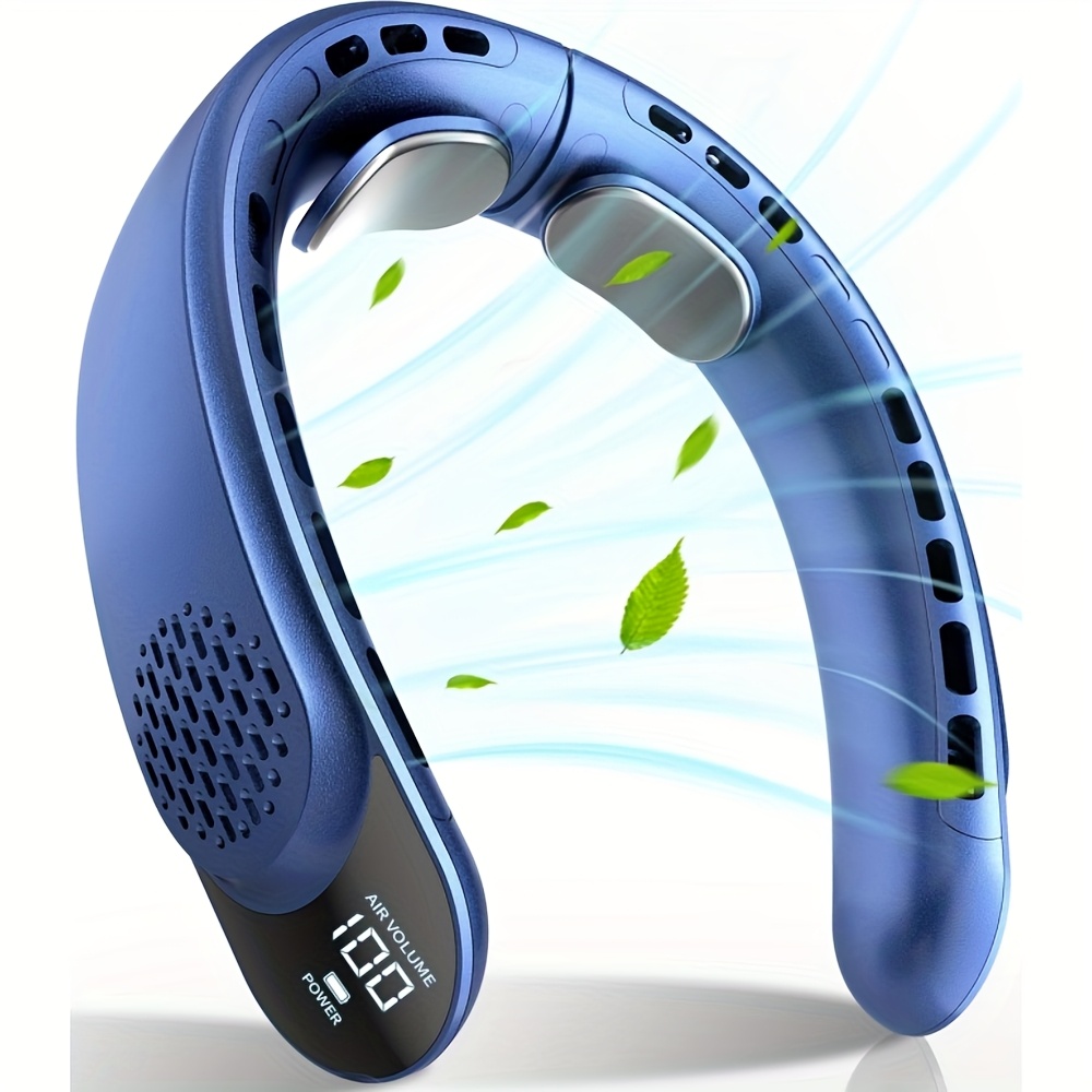 Wearable Neck Fan, Featuring 4 Turbo Settings, Powered by a 4000 Mah Battery, USB Rechargeable, with 3 Speed Options And 360° Airflow, Includes an LED Display, Perfect for Home, Office, Travel, Or As a Gift