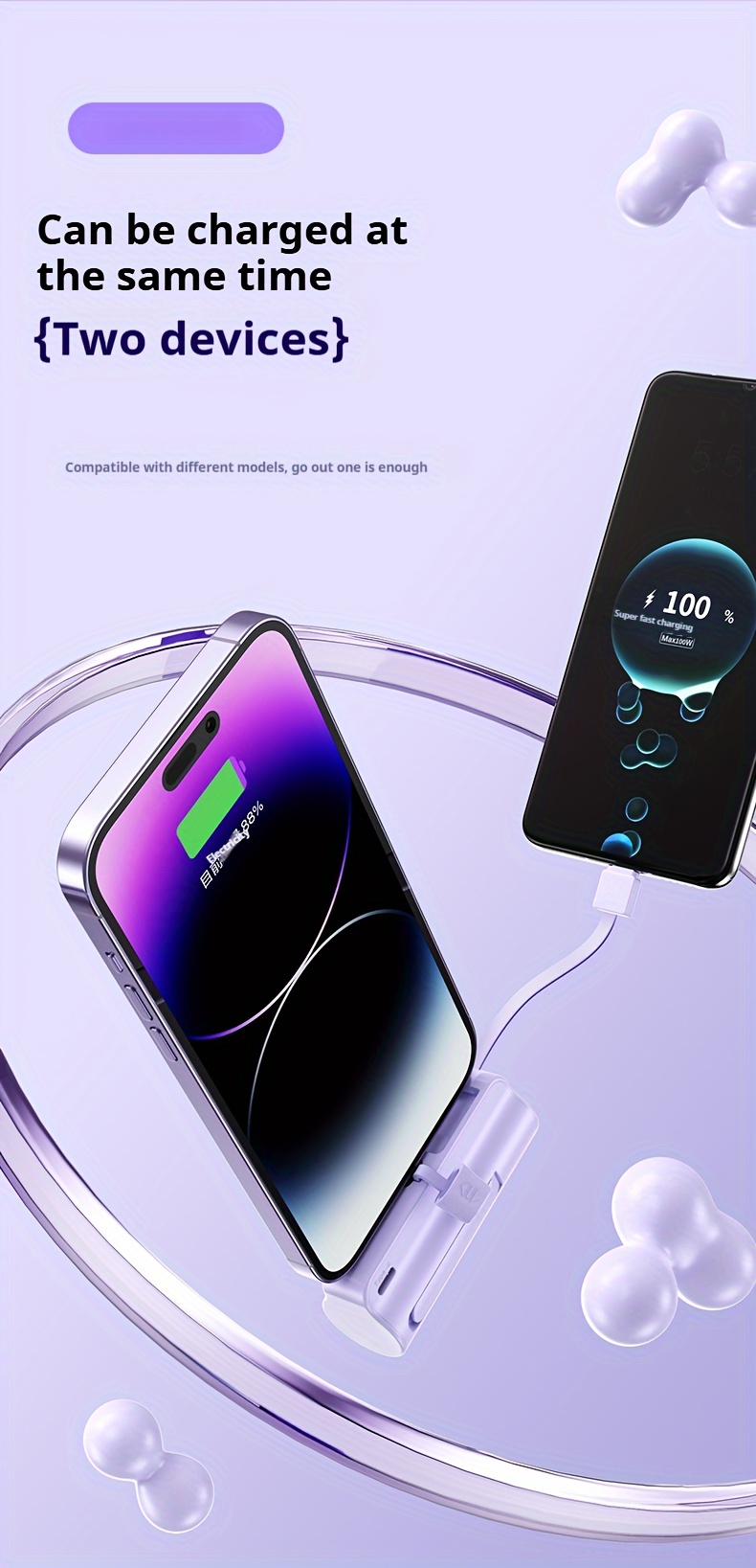 Chargeur Portable BYGP 5000Mah, Batterie Externe Ultra-Compacte de Voyage, Compatible avec iPhone 14/13/12 Pro Max/iPad Pro/Samsung Android, Batterie Externe de Secours, Batterie de Secours USB pour Téléphone, Cadeau