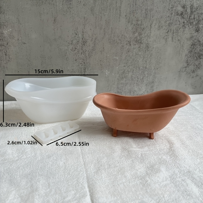 E-shop Harz-Silikonform Einzelteil Badewannen-Silikonform DIY Gips-Harz Kreatives Miniatur-Badewannen-Ornament Kerzenhalter,
