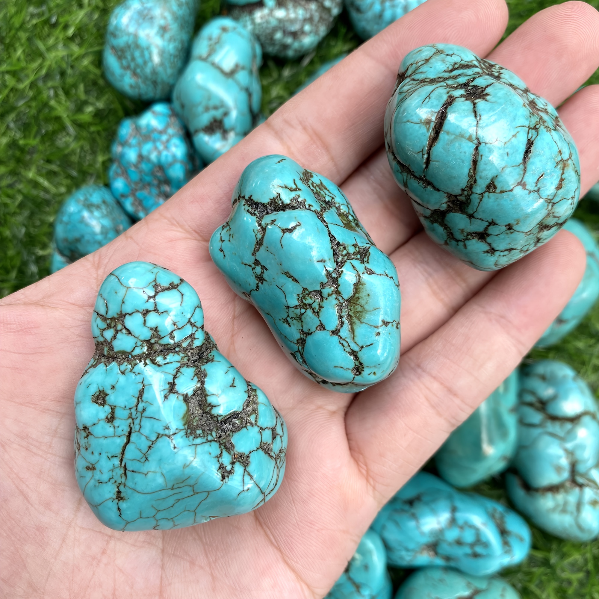 TEMU 1pc Large Blue Turquoise Stone, Turquoise Stone, Very Suitable For Making Home Accessories