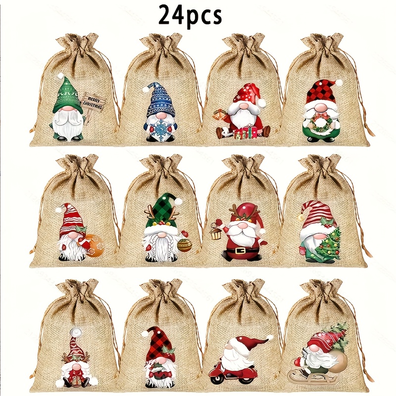 PIXHOTUL Lot De 12 Sacs Cadeaux En Toile De Jute Avec Cordon De Serrage Pour Bouteille De Vin Avec étiquettes Et Cordes Pour Noël, Mariage, Voyage, Anniversaire, Fête De Vacances L 12