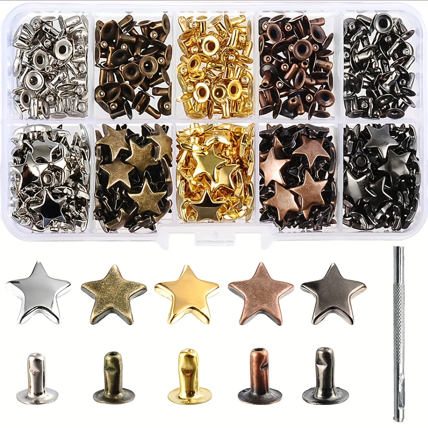 

5-color Metal Five-pointed Star Rivet Nail Diy Leather Craft Accessories Dog Collar Nail