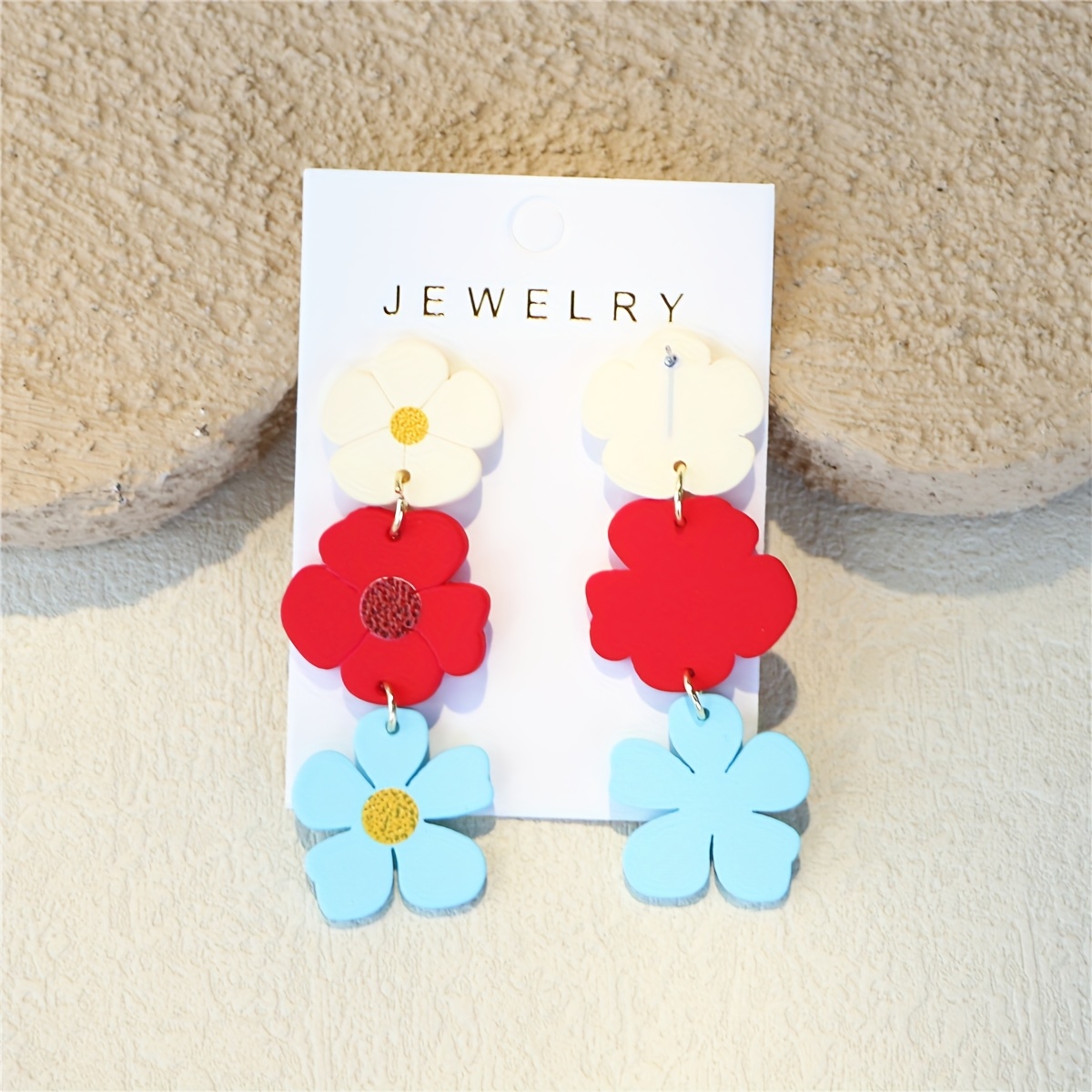 Women's Triple-Layer Cute Temperament Acrylic Earrings