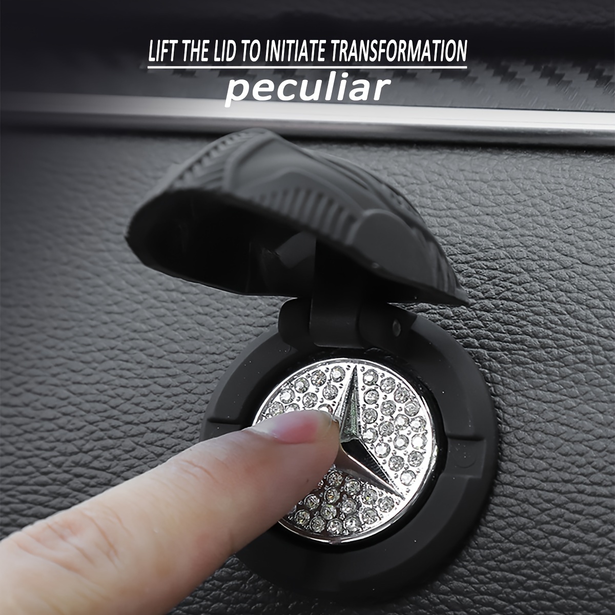 1pc cool panther car engine start button cover black silvery matte decorative sticker universal anti mishit vehicle interior accessories plastic details 1