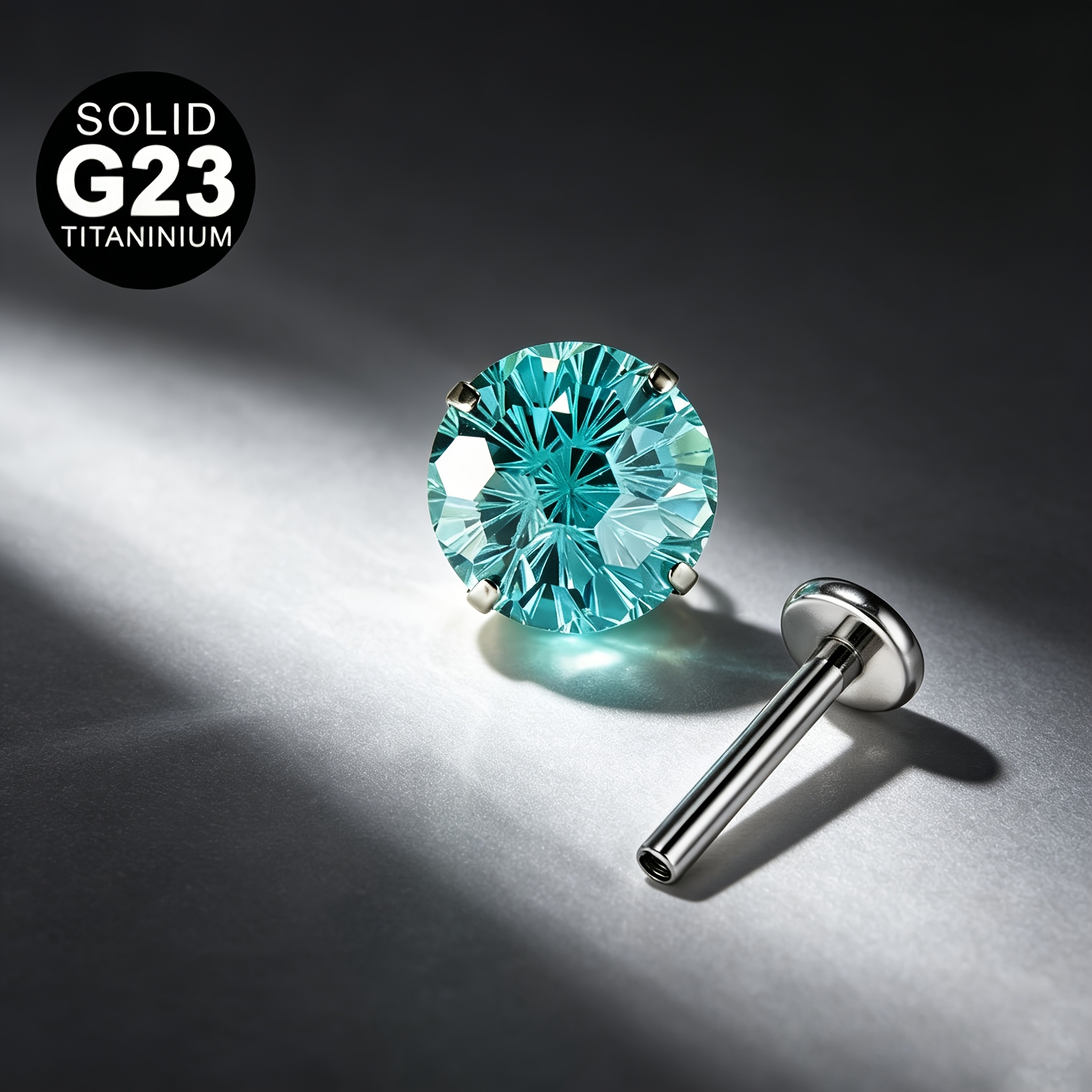 TEMU 1 G23 Uña Cóclea de Titanio Uña de Hueso Uña de Uña de Nariz 5A Fireworks Cut Pendientes de Oreja Hipoalergénicos Decoloran Joyería de Piercing