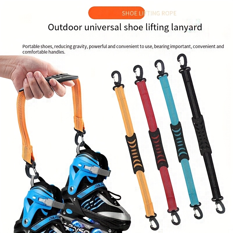 

Ski & Skate Boot Carrier With Dual Hooks - Nylon, Portable Outdoor Gear Lifter For Snowboards And Roller Skates - In Red, Blue, Black