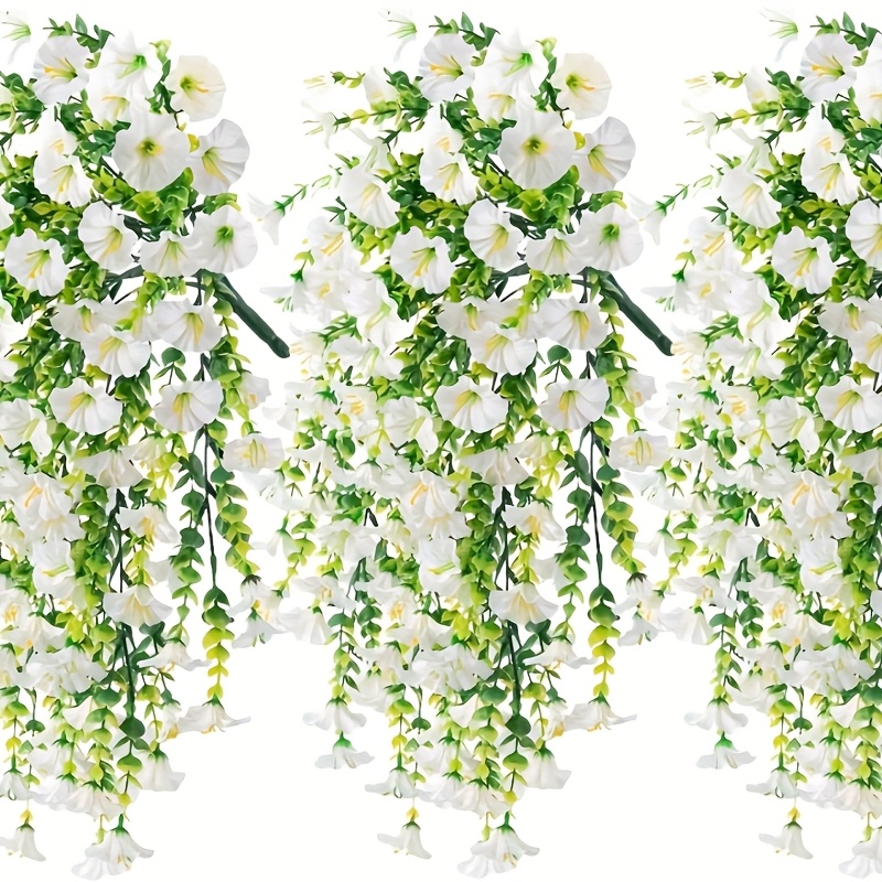 3 Stck Knstliche Outdoor-Blumen, Hngende Kunstpflanzen,  Eukalyptusblatt-Prunkwinde UV-bestndige realistische Pflanzen * fr  Frhling Sommer, ideal fr Zuhause, Garten, Hof, Hochzeitsfeier ...